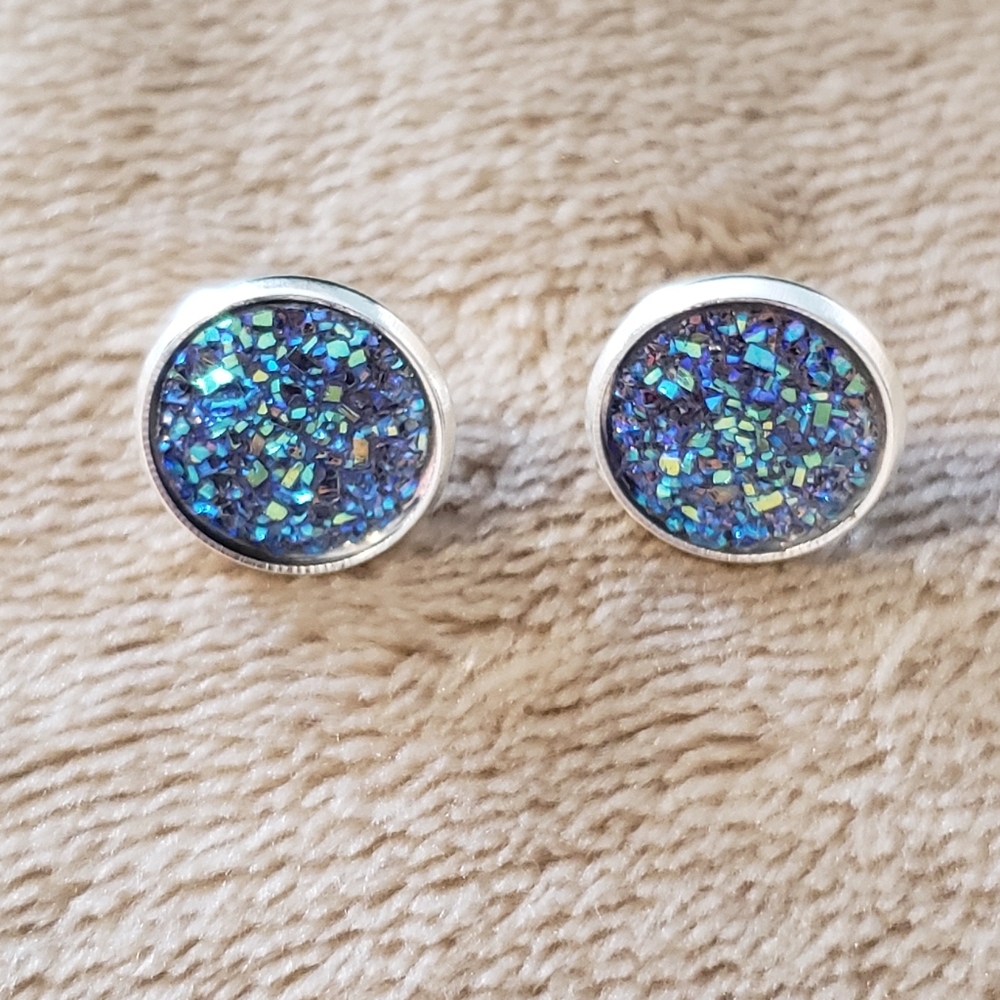 Geode earrings 12mm - Picture 3 of 3